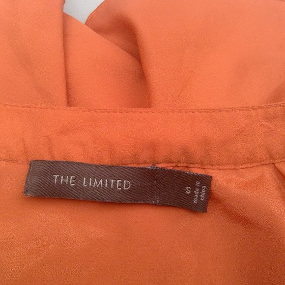 Burnt Orange Big Asymmetrical Ruffle Collar 3/4 Sleeve Blouse - Picture 4 of 6